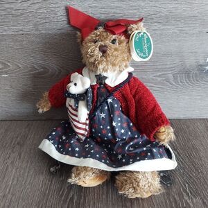 Betsy and Ross Bearington Collection 14" Plush Bear Patriotic Blue Red Outfit 